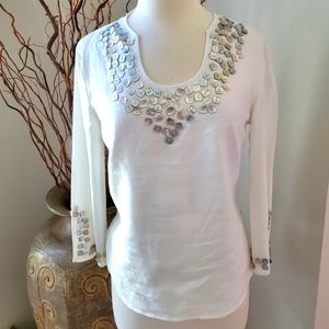NWOT Carole Little Mother of Pearl Tunic